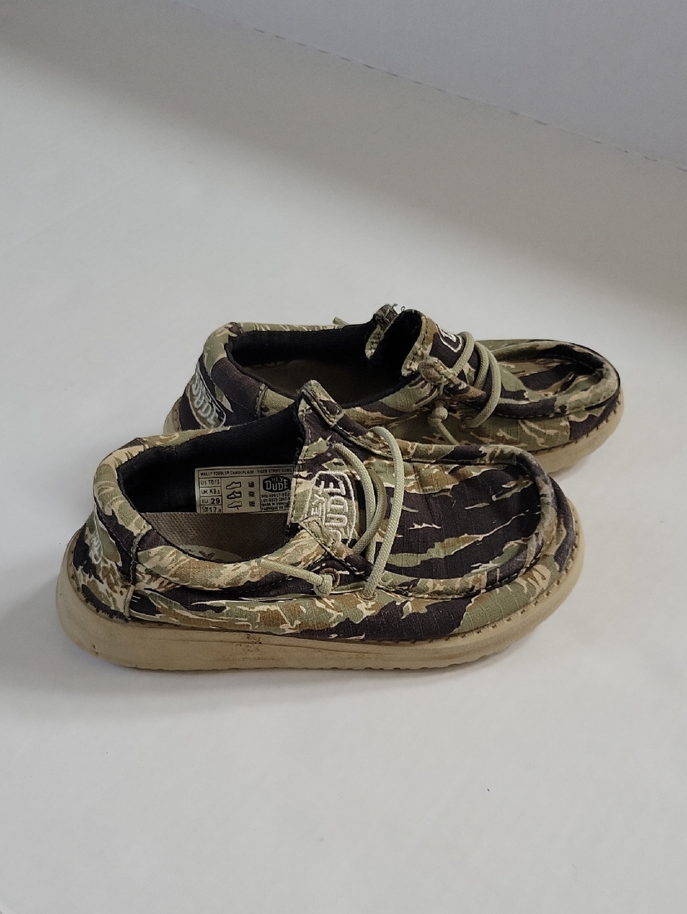 Hey Dude Boys Camouflage Slip-On Shoes - Green Camo Toddler 10